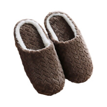 Pantufas femininas largas com sola macia e antiderrapante para uso interno, cabedal aveludado, algodão felpudo e quentinho, tamanhos 7,5 a 8,5 (40 a