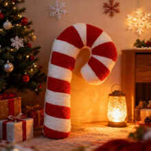 Weihnachtskissen in Zuckerstangenform, 56 cm großes Winterkissen, ästhetische Weihnachtsdekoration und Gastgeschenk – passend zu Weihnachtsthemen