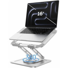 Laptop Stand Adjustable 360 Rotating Foldable White