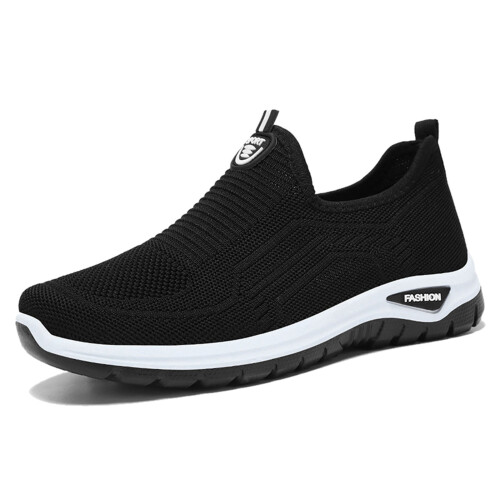 Herre åndbare mesh casual sneakers sorte størrelse 39
