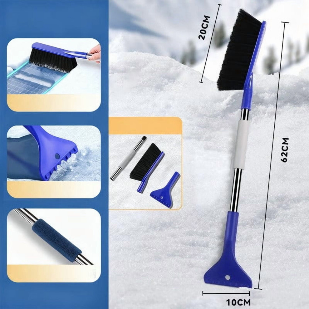 Car Snow Brush And Ice Scraper Adjustable Telescoping Handle 9087558863722