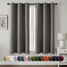 Grey Blackout Curtains – Thermal Insulated, Light Blocking, Grommet Top, 40x54", 2 Panels