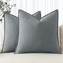 Linnen Euro Sham kussensloop grijs 26x26 inch, set van 2