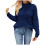 Women's Mock Neck Pullover Sweater Navy S 1