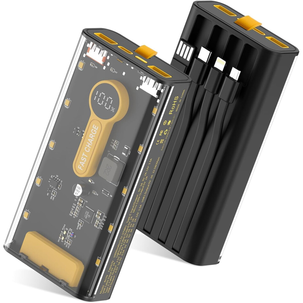 10000Mah Portable Power Bank With Built-In Cables 9450273276250