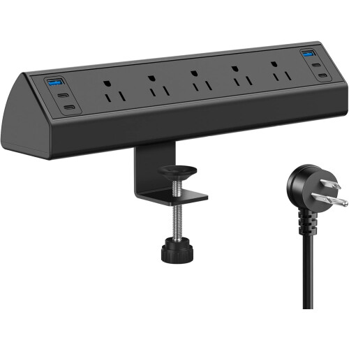 Πολύπριζο σφιγκτήρα γραφείου με 4 θύρες USB-C και 2 θύρες USB-A