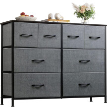Fabric Drawer Cabinet Gray 8-Drawer Storage