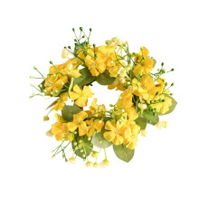 Corona de flores artificiales con aro para velas – 8 cm de diámetro interior
