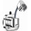 Shower Head Holder Wall-Mounted Adjustable 360 Silver 1