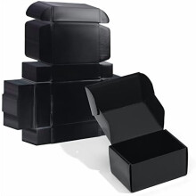 6x4x3 Black Small Shipping Boxes, 20 Packs Corrugated Cardboard Mailer Boxes for Packaging Small Business Mailing Gifts Wrap Boxes with Lids