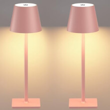 Pink Cordless Table Lamp Set of 2