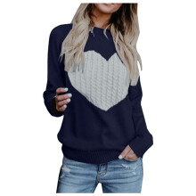 Suéteres de Natal feios para mulheres, suéter para o Dia dos Namorados, blusas de moletom para o Dia dos Namorados, blusas de gola redonda, mangas