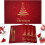 Kerstboom placemats van linnen, rood, antislip, set van 6 1