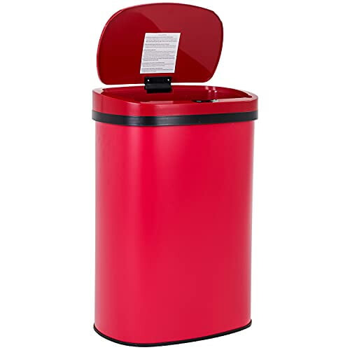 Stainless Steel Kitchen Trash Can with Lid 13 Gallon