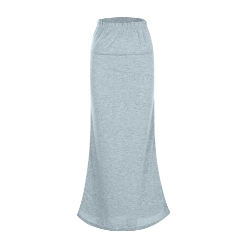Dame Slim Fit Ruched Blyantnederdel Lysegrå XXL