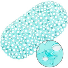 Covoraș oval antiderapant pentru cadă, turcoaz transparent, 27x14 in