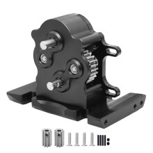 Aluminium-Doppelgetriebe Dig Overdrive-Getriebe für 1/10 RC Crawler Car LCG SCX10 Upgrade-Teile Schwarz