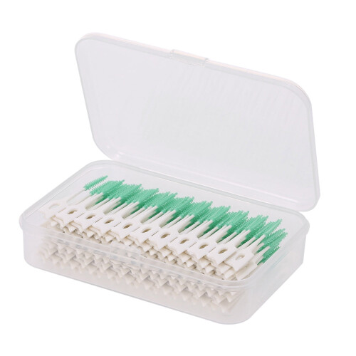 Cure-dents en silicone souple à double extrémité, 160 pièces