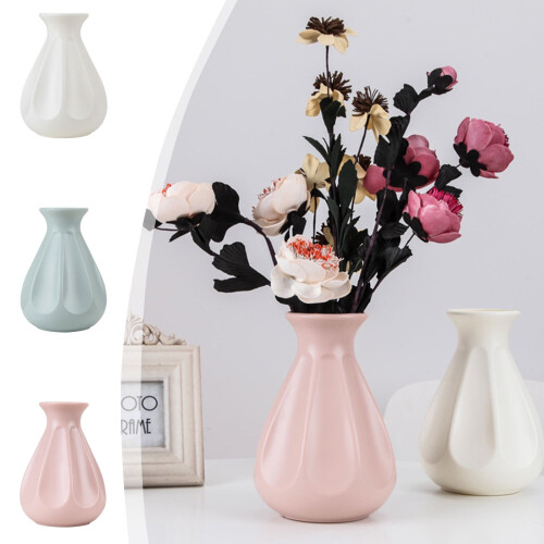 Mint Green Plastic Imitation Glazed Vase 20 cm