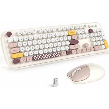 Conjunto de teclado e mouse sem fio estilo máquina de escrever retrô