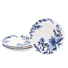 Set di 4 piatti da insalata in ceramica con bordo smerlato, lunghezza 8,75 pollici.