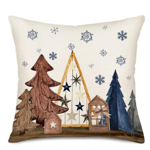 Housse de coussin « Let it Snow » bleue, motif hivernal, 45 x 45 cm