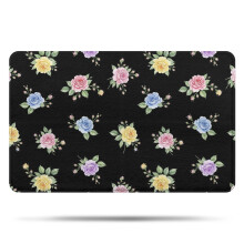 Tapete de banheiro floral antiderrapante em microfibra, 50 x 80 cm (20 x 32 polegadas)