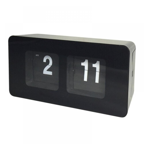 Retro Flip Clock Sort skrivebordsvækkeur