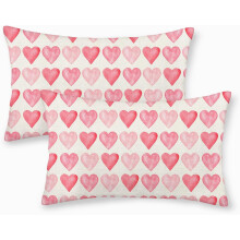 Valentinstag-Kissenbezüge aus Leinen, rosa Herz, 12x20 Zoll, Set