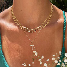 Zestaw pozłacanych naszyjników typu choker, 5 sztuk, dla kobiet