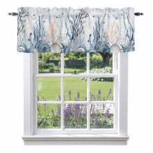 Ocean Shell Seaweed Coral Valance Blue Nautical 54x18in