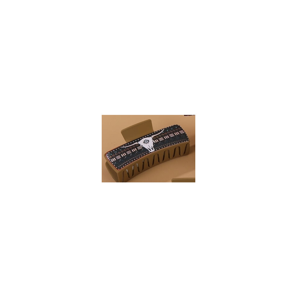 Unisex Retro Fox Claw Clip For Women Â Denim & Animal Print