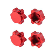 4 Pezzi Copri Mozzo Ruota nel Alluminio Coperchio Antipolvere 17Mm Dado Esagonale per Auto 1/8 RC, Rosso