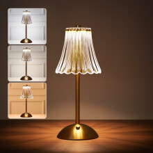 Bezdrôtová stolová lampa, mosadzná, nabíjateľná, 30 cm