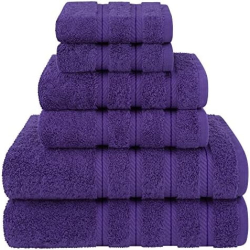 Conjunto de toalhas turcas de algodão com 6 peças, 600 g/m²