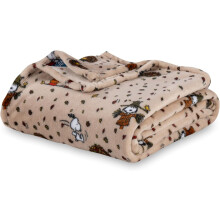 Peanuts VelvetLoft Cute Character Snoopy Plush Oversized Kids Throw Blanket, Peanuts and Woodstock Harvest Combo Linen (50in x60in)
