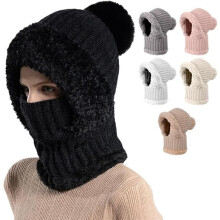 Gebreide skimuts set met sjaal en gezichtsmasker (3-delig)