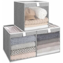 Cubi contenitori in tessuto pieghevoli 13x13 con finestra trasparente
