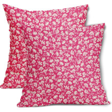 Conjunto de 2 capas de almofada com estampa floral de margaridas em algodão e linho, 50x50 cm (20x20").