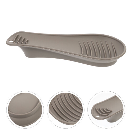 Heat Resistant Spoon Holder for Pot Silicone Grey 1Pc