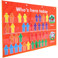 1Pack Attendance Pocket Chart for Students Classroom 81.0x48.2x0.4in Polyester Fabrics