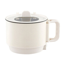 Cuiseur électrique multifonction blanc – Mini cuiseur à riz, marmite à nouilles/soupe et cuiseur vapeur, portable, avec câble et manuel