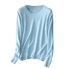 Camisetas de manga larga para mujer, cuello redondo, color liso, tops de moda holgados e informales, camisetas básicas para otoño e invierno, color