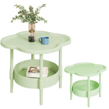Tier Side Table with Removable Tray 16.73 x 18.9 in