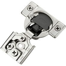 Dobradiças de fechamento suave para armário de cozinha, níquel acetinado, pacote com 2 unidades