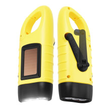 Handkurbel-Solar-LED-Taschenlampe, wiederaufladbare Notfall-Taschenlampe mit Karabiner – geeignet für Outdoor-Sportarten