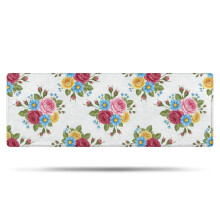 Tapis de bain antidérapant en microfibre à motif floral Pioneer Flower avec envers en caoutchouc, doux, 43 x 119 cm, pour baignoire/douche