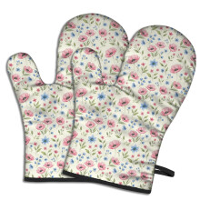 Gants de cuisine Pioneer Flower à motif floral, lot de 2, résistants à la chaleur, 19,5 cm x 30,5 cm