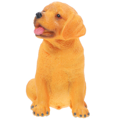 Figura decorativa de perro de plástico naranja