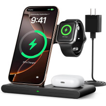 3-i-1 trådløs opladningsstation til iPhone, Apple Watch og